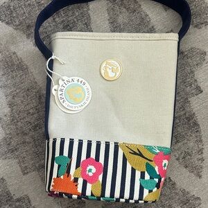 Spartina 449 Canvas Beverage Shoulder Bag with Floral Accents